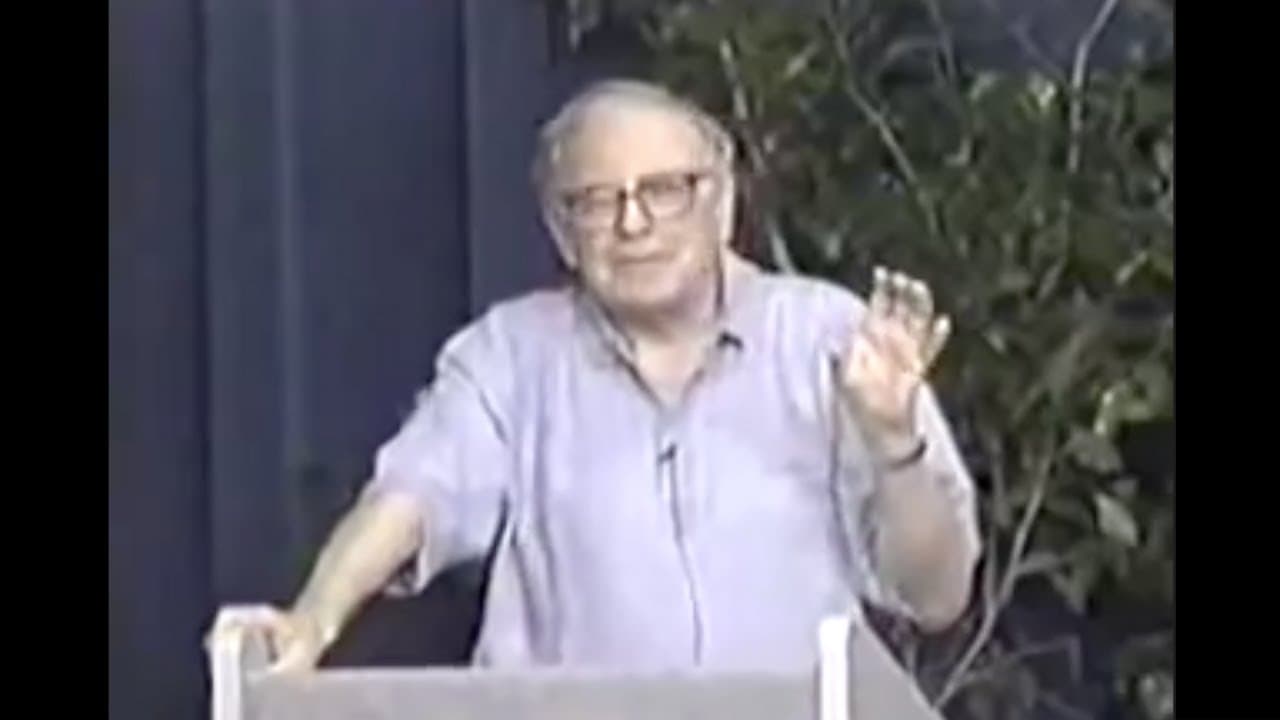 Warren Buffett giving a lecture at the University of Florida in 1998